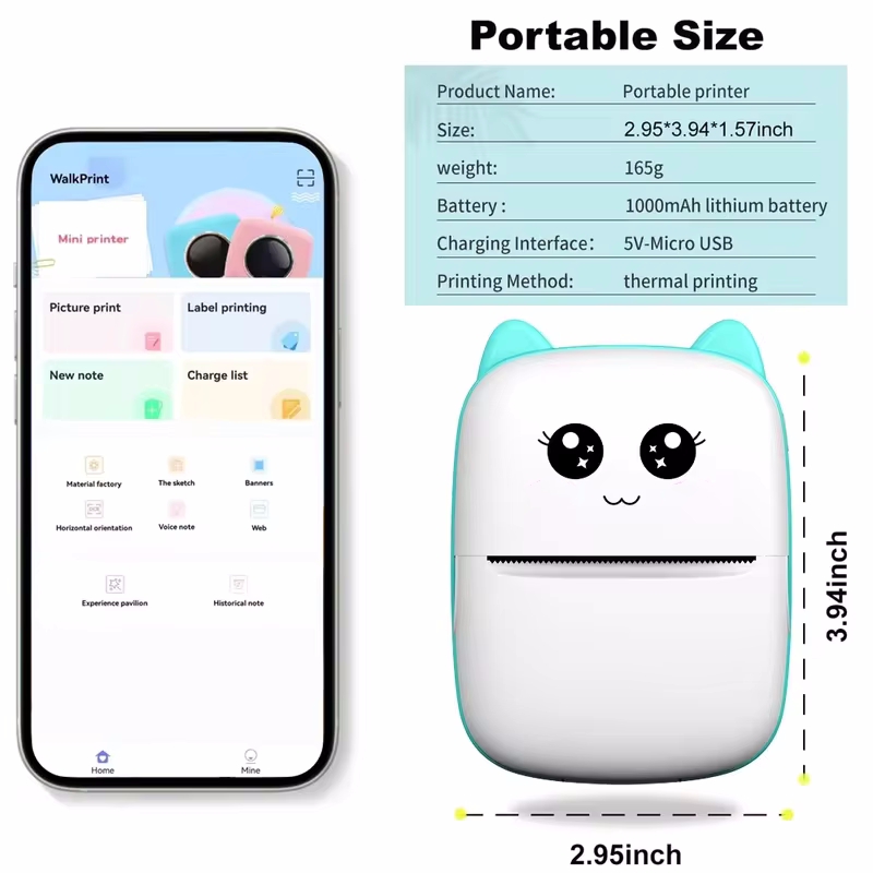 Mini impresora térmica portáti - Mini Pocket Thermal Printer Paper Roll reseña y precio