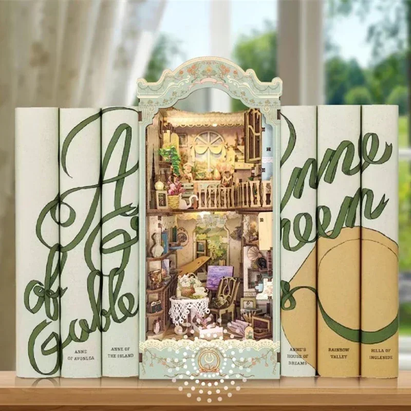 Estantería de ciudad de cuento - Diy Wooden Book Nook Kit Shelf Insert reseña y precio