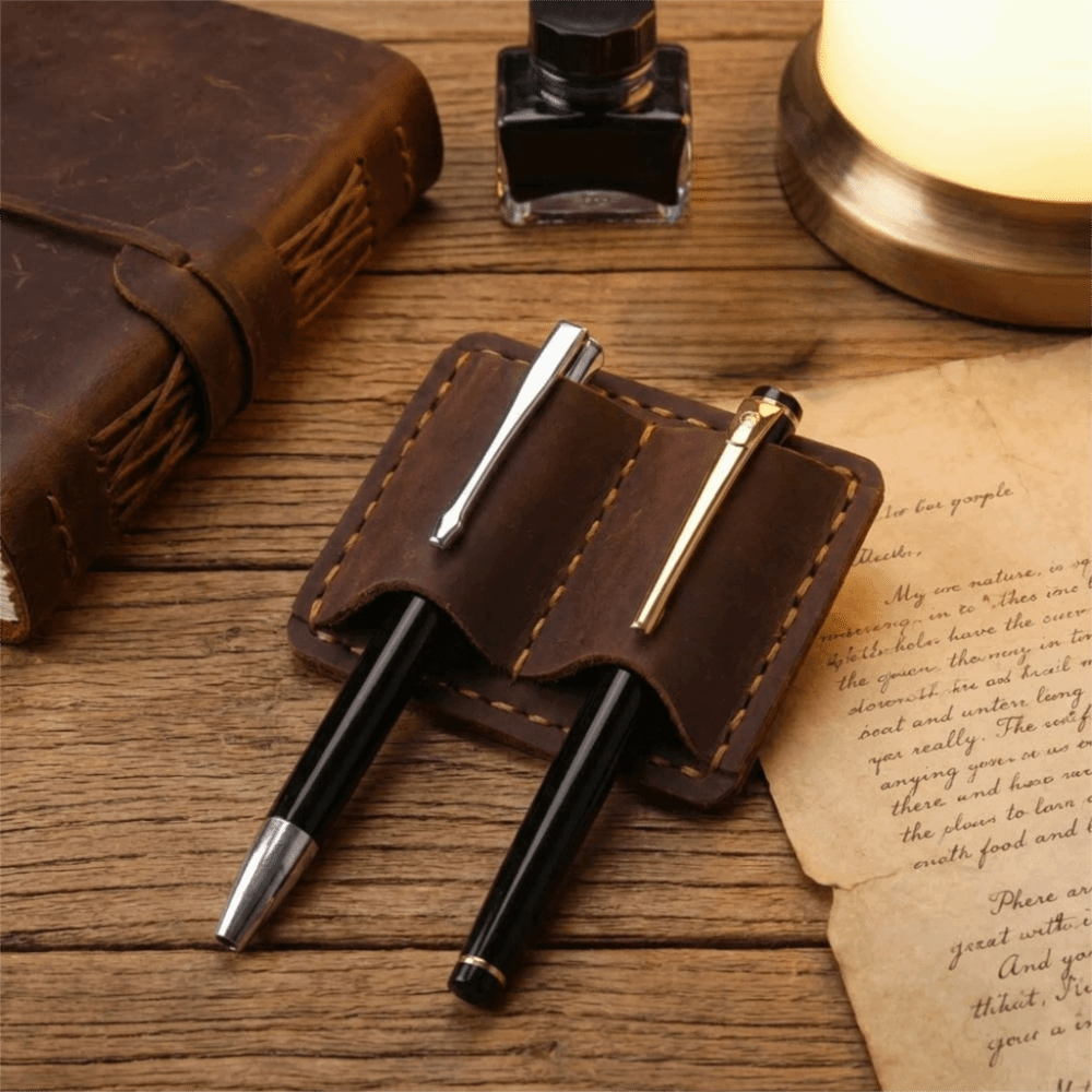 Portaplumas Doble de Cuero Vin - Vintage Leather Journal Notebook reseña y precio