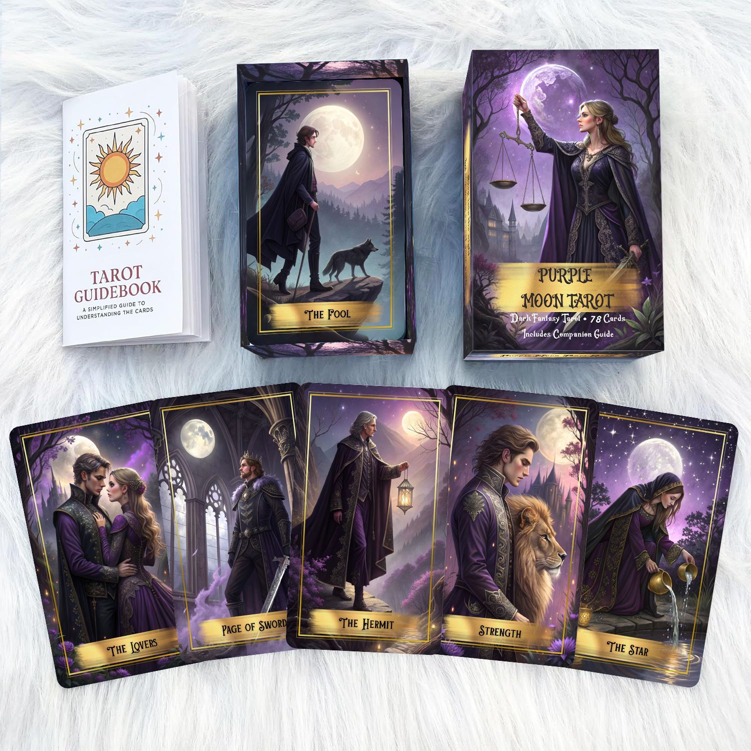 Baraja de cartas de tarot Purp - Tarot Deck With Guidebook reseña y precio